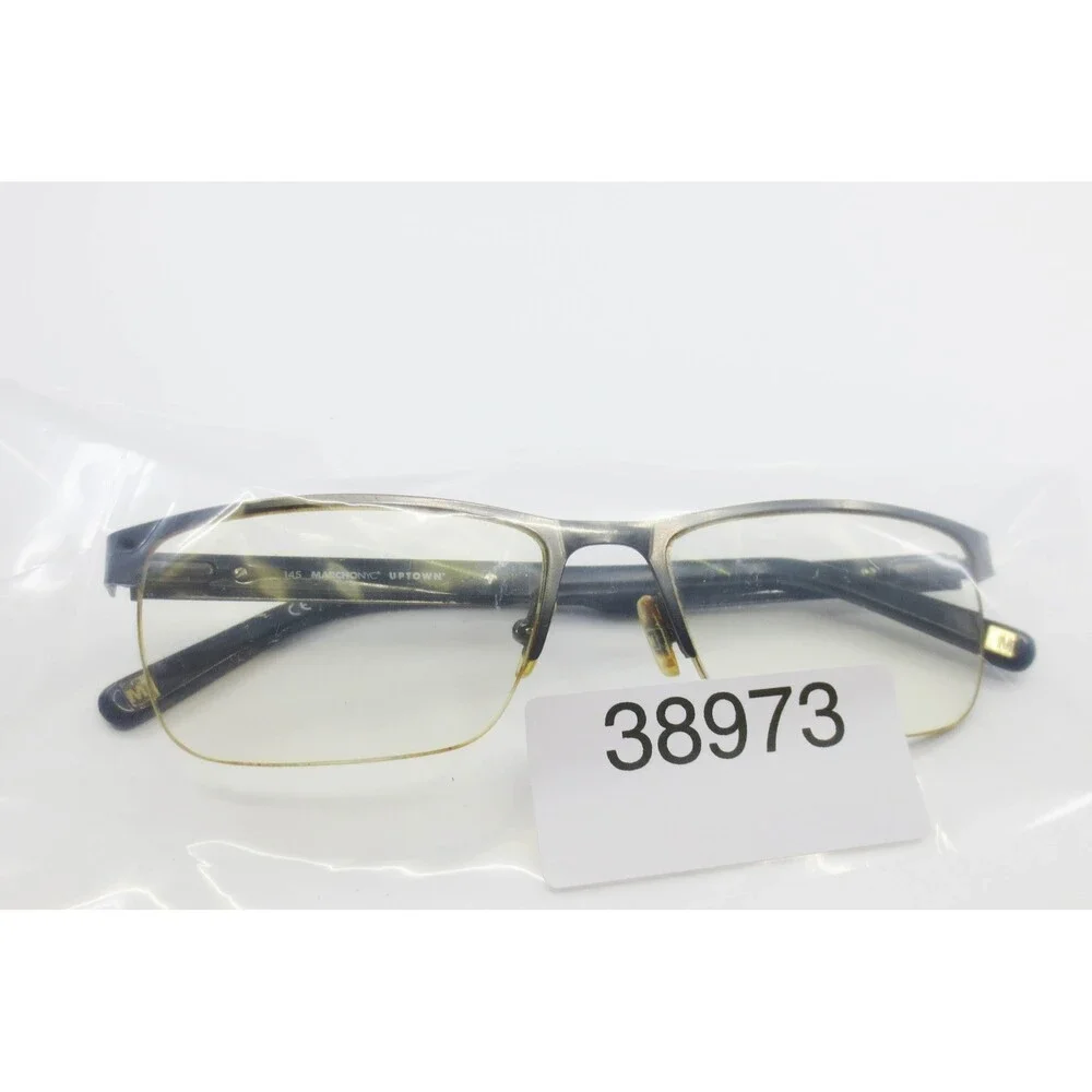 Marchon NYC Uptown Graham 033 Eyeglasses Dark Brown Semi Rimless 55-17-145